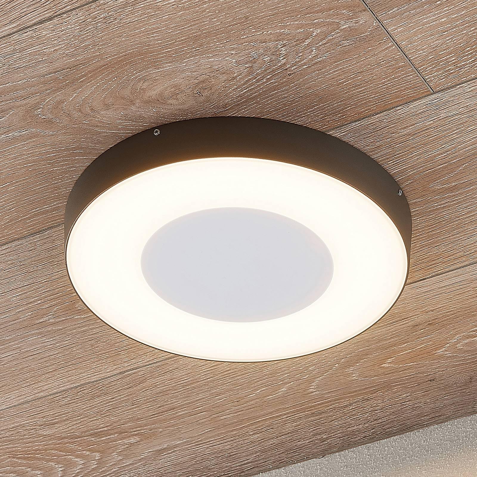 Lucande LED Deckenlampe außen mit Bewegungsmelder IP54 25W Außenleuchte