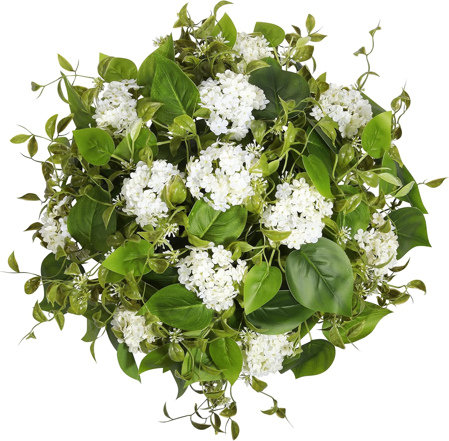 Haute Decor Adjustable Artificial White Hydrangea Urn Planter Filler