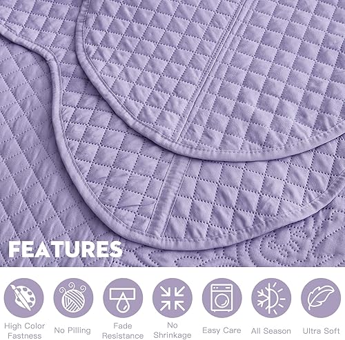 Miniatura 6 de HZ & HY Colcha extragrande King de 128 x 120 pulgadas, extra ancha, juego de ropa de cama ultrasónica, edredón ligero y delgado, reversible, 5