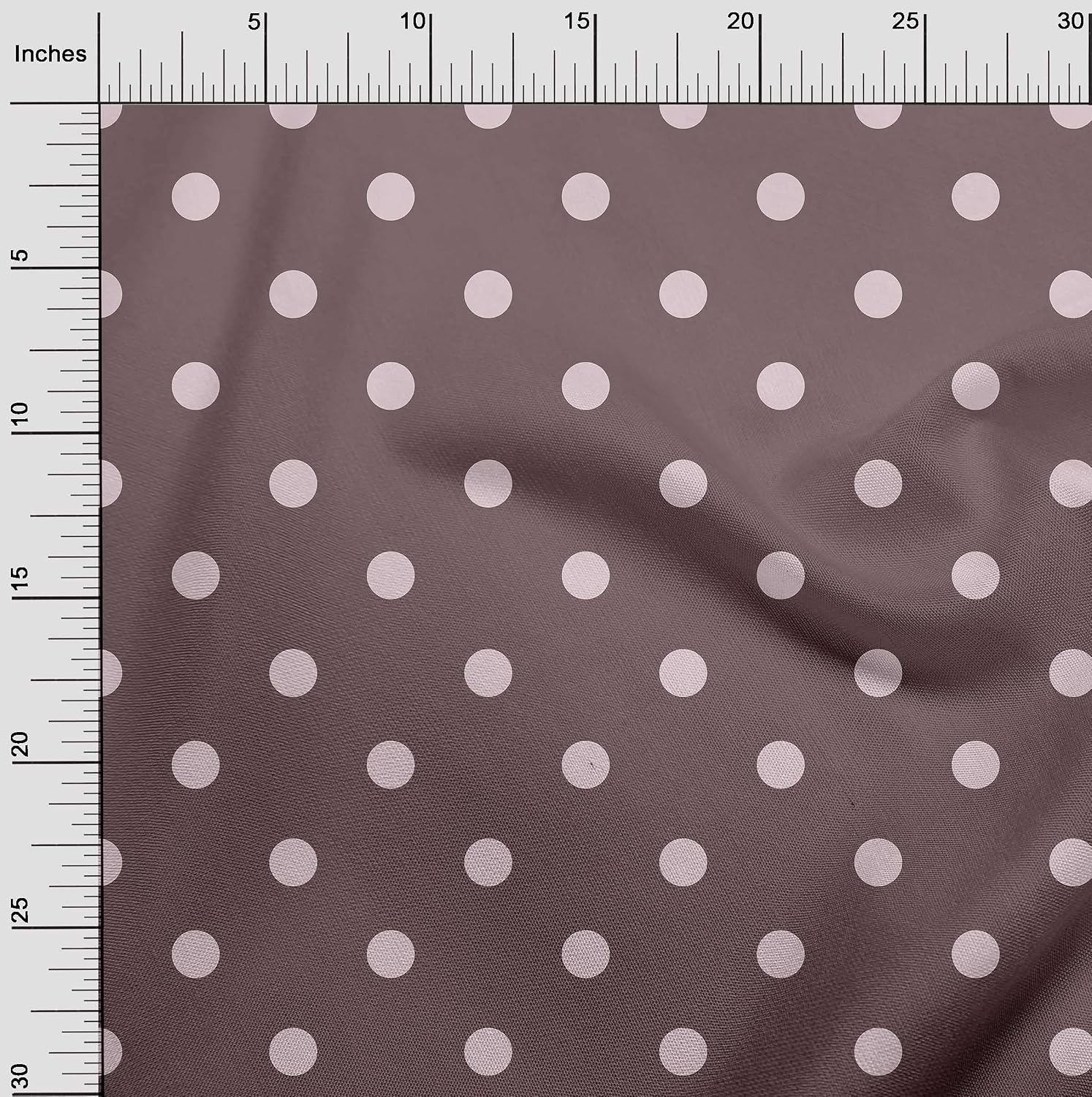 oneOone Viscose Chiffon Dusty Brown Fabric Polka Sewing Material Print Fabric By The Yard 42 Inch Wide