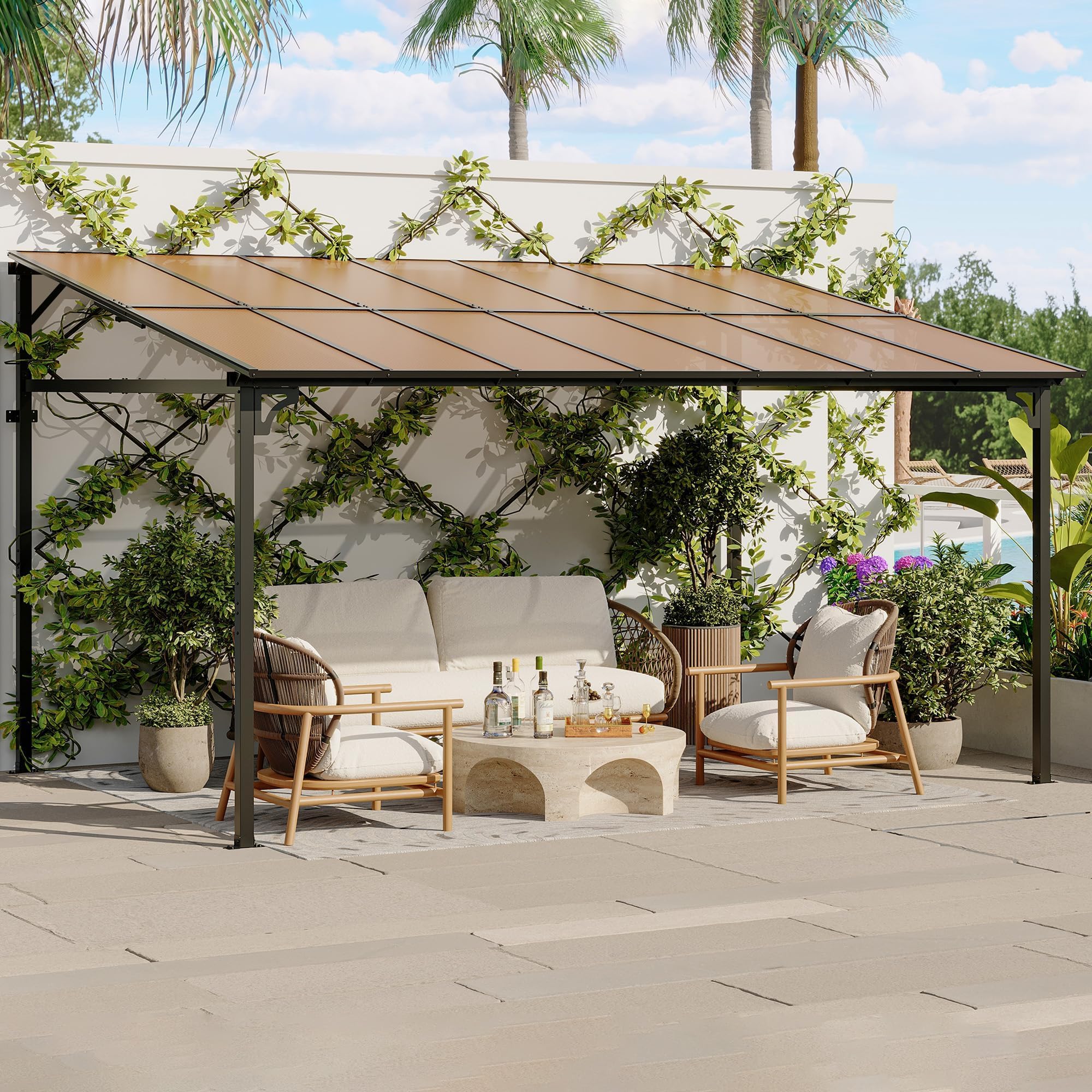 Hardtop Gazebo Sojag Portland Wall Mounted Gazebo Lean To 10 X 14