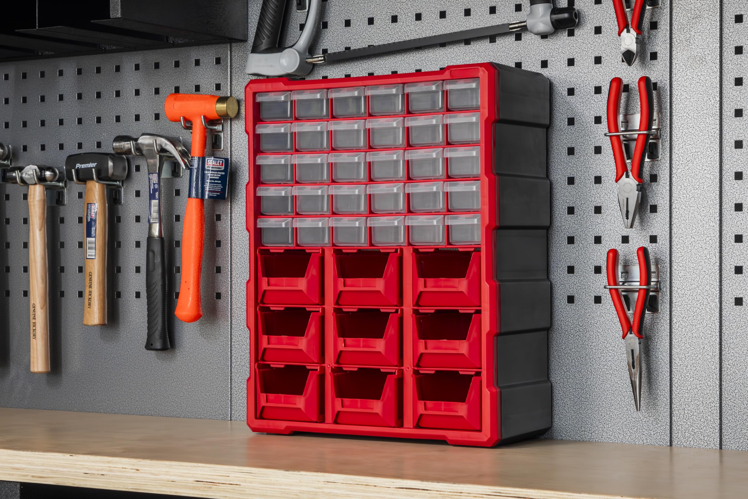 Sealey Apdc39r Meuble de rangement 39 compartiments Box, Rouge