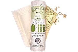 Bamboo Paper Towels - Eco-Friendly, Reusable, and Washable Up to 50 Uses