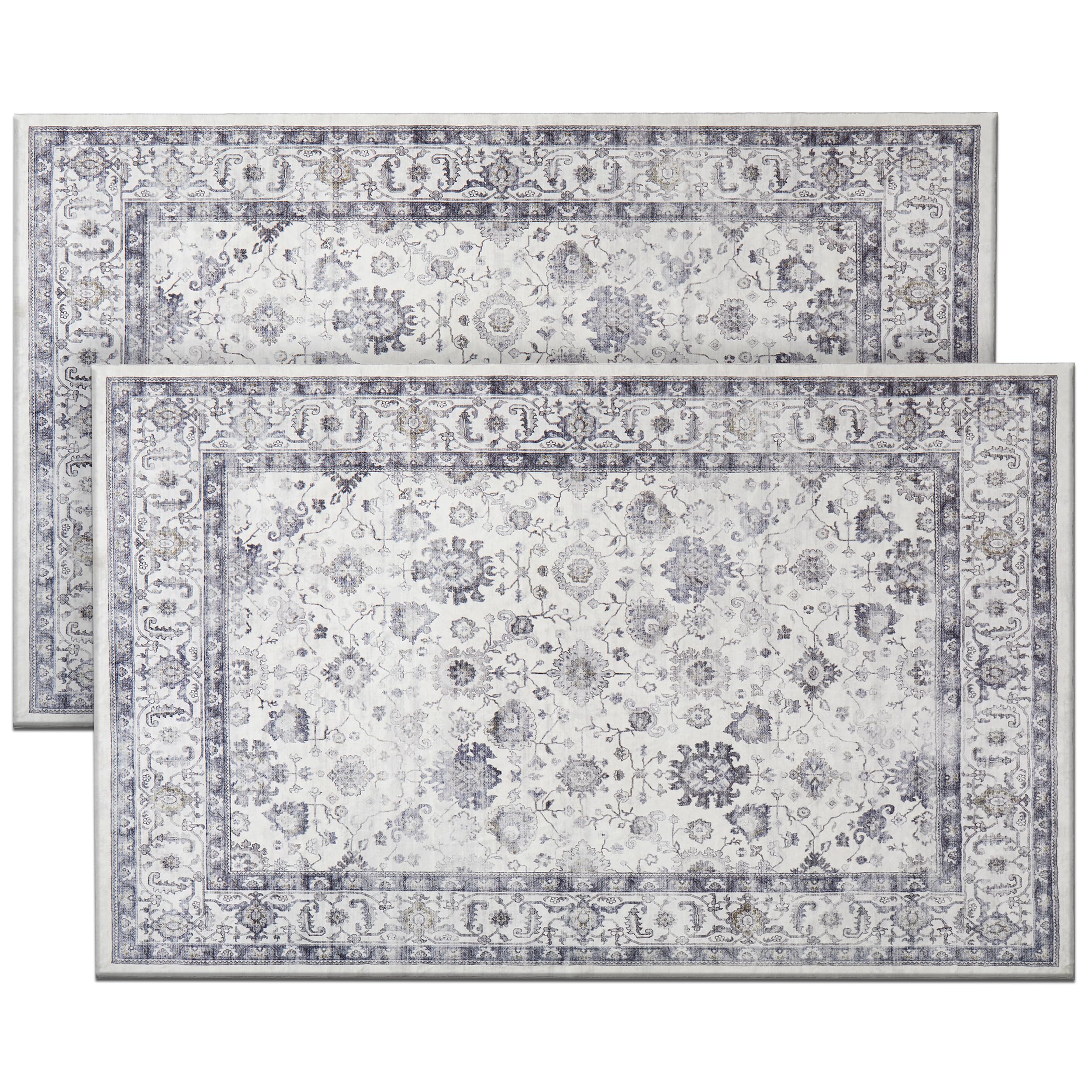 Hafaa Door mat 40x60 cm 2 Pack Indoor Outdoor Doormats Machine Washable Non Slip - Super Soft Heavy Duty Kitchen Floor Mat Dirt Trapper Entrance Mat, Serene โ image 1