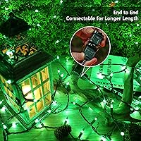Vista 4 de BrizLabs Guirnalda de luces verdes para el día de San Patricio, 50 luces incandescentes de Navidad, juego de mini luces verdes conectables, cadena