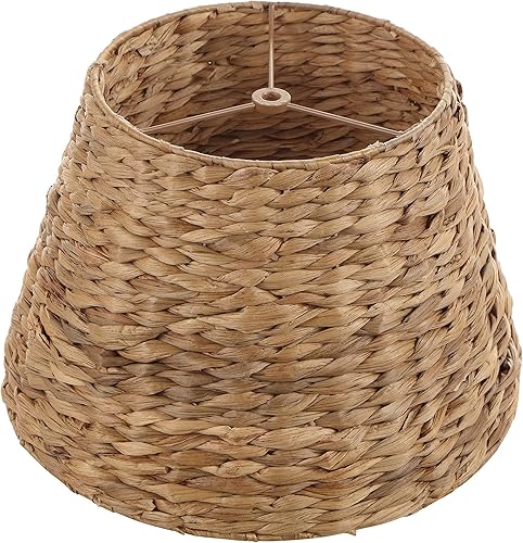 Miniatura 9 de Aspen Creative 32987, pantalla de lámpara araña Empire, hoja de plátano natural, 9" parte superior x 14" parte inferior x 9-1/2" inclinada