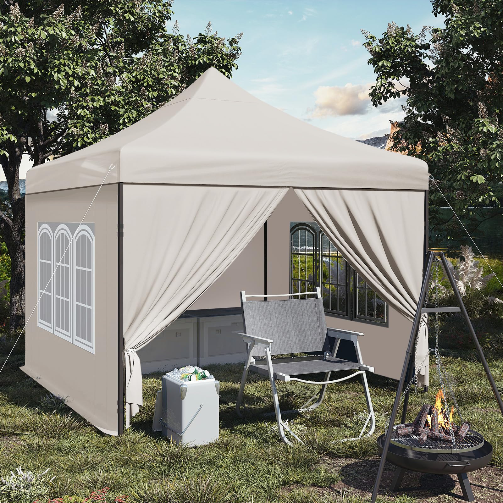 Tonnelle de Jardin Extérieur avec 4 Sacs de Sable WOLTU, Tente de Réception Imperméable, Pergola