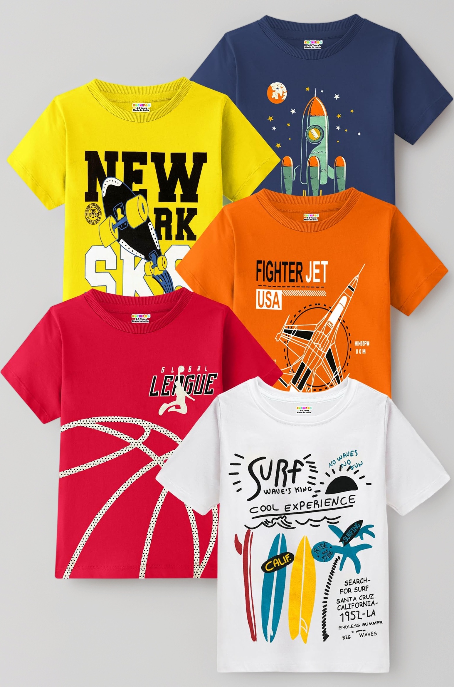 Kuchipoo Boys Half Sleeves Cotton T-Shirt