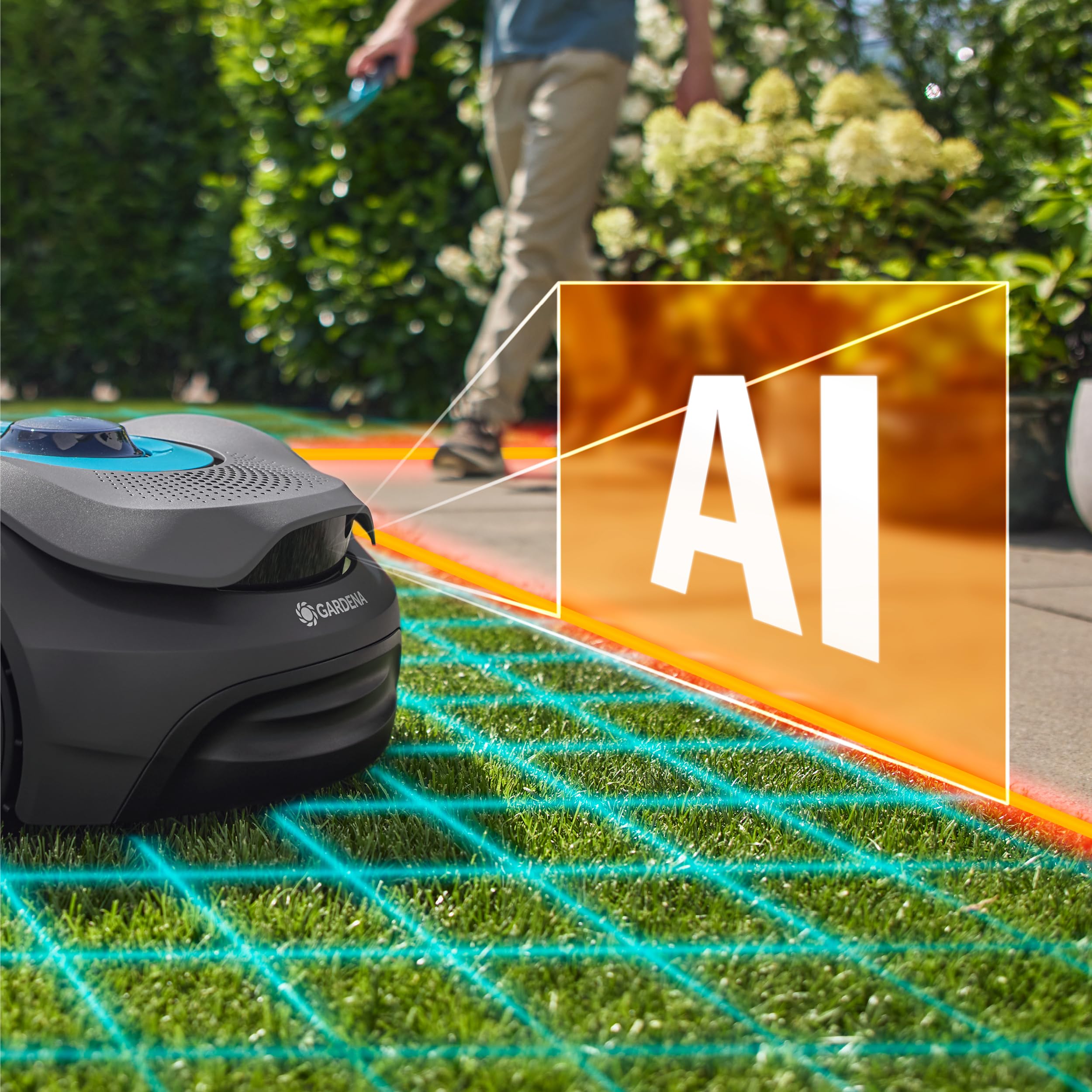 Gardena smart SILENO Sense 600 m² Mähroboter: Technologie ohne Begrenzungskabel, Mähen mit KI, Eingebaute Kamera (19942-20)