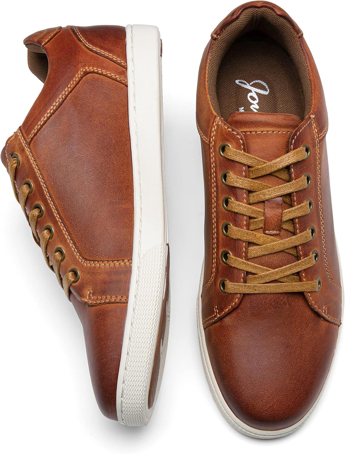 Jousen Men's Sneakers Leather Casual Shoes for Men Business Lace Up Dress Sneaker Mens Shoe - Image 5