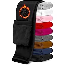 Girls Fleece Lined Leggings Winter Warm Leggings Thick Thermal Pants for Toddler Kids Teen Tights Full Length 2T-12Y