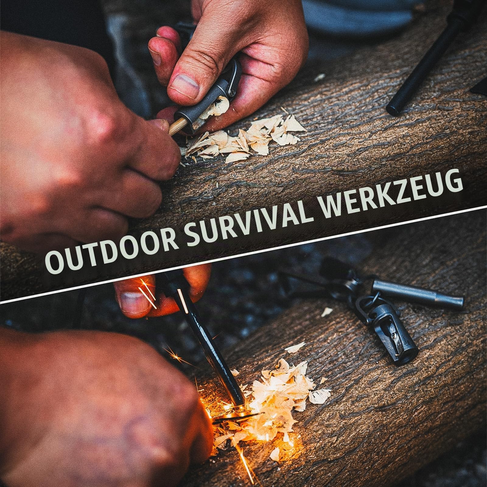 KeyUnity Sharpener aus Titanlegierung Handlich, Deutsche Stahlklinge, Einzelloch Anspitzer - für Camping Feuermachen, Holzformen, Schule, Büro, Kunstzeichnen & Outdoor Einsatz(Steingewaschen)