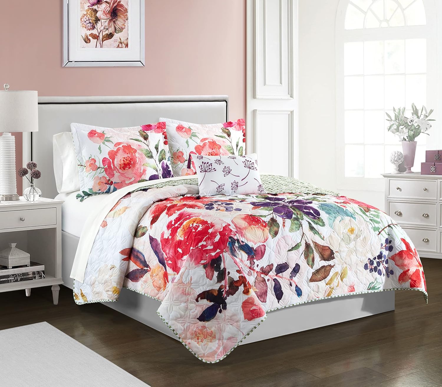 Nеw Prоduсt Chic Home Retsina 3 Piece Reversible Quilt Set Floral Watercolor Design Bedding-Decorative Pillow Sham Included, Twin, Multi Color Suреr Brаndѕ Chic Home Retsina 3 Piece Reversible Quilt Set Floral Watercolor Design Bedding-Decorative Pillow Sham Included, Twin, Multi Color