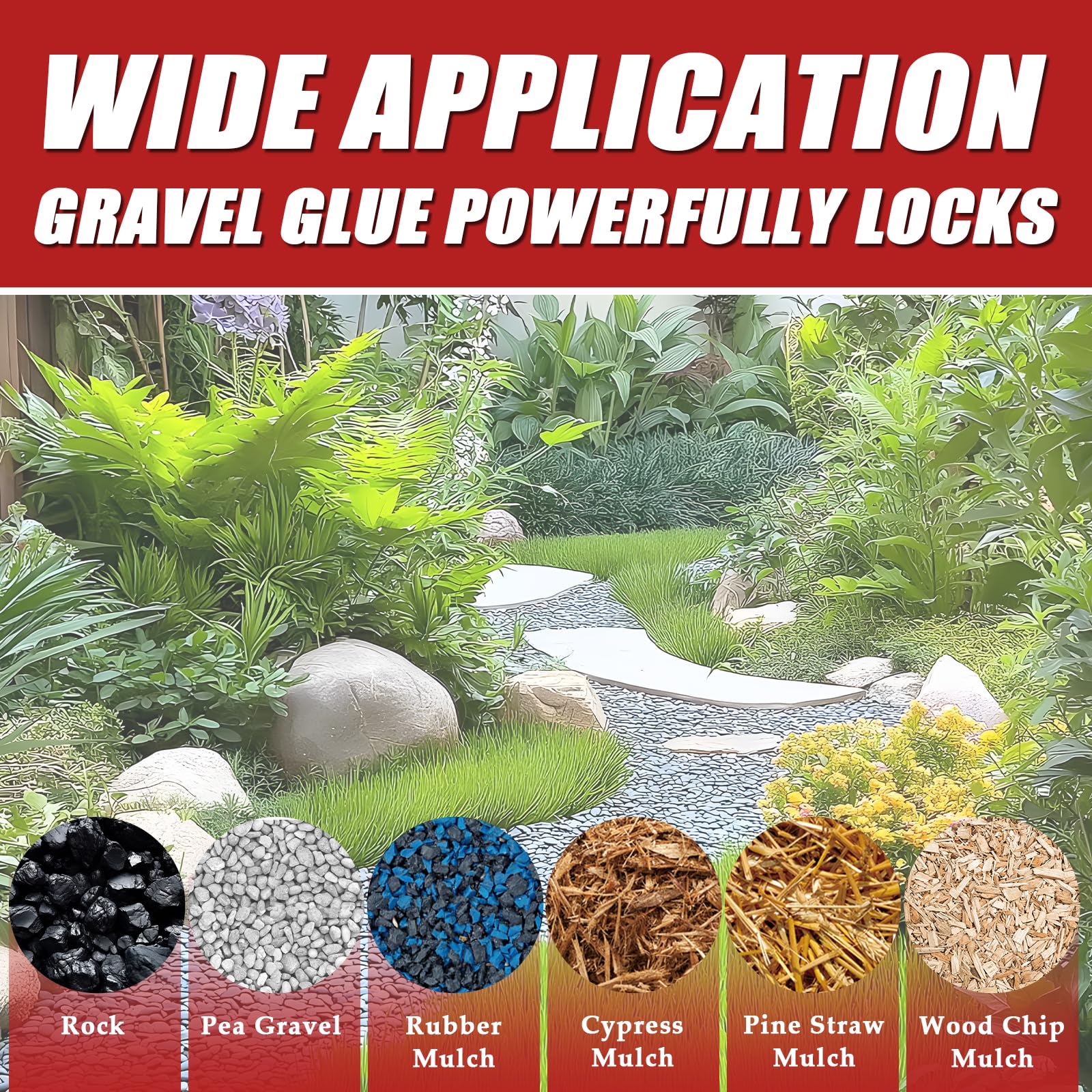 Snapklik.com : Mulch & Gravel Glue 64 Oz, Concentrated Rock Glue For ...