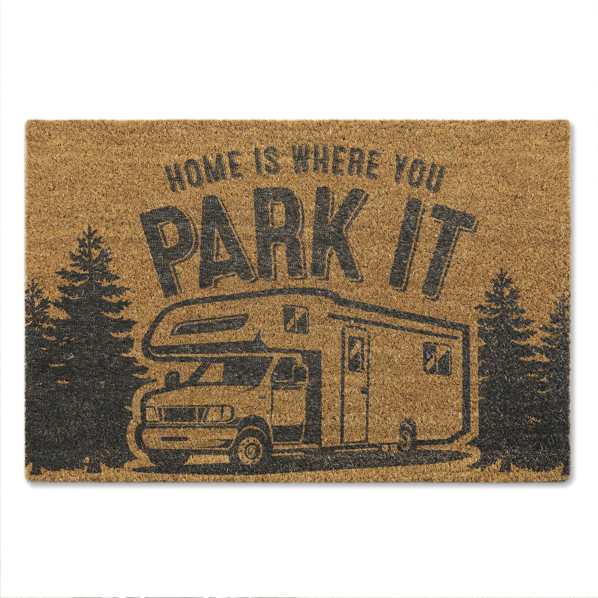 A1 Graphics Ltd Home Is Where You Park It Doormat Funny Camper Van Door Mat, RV & Van Life Decor, Housewarming Gift