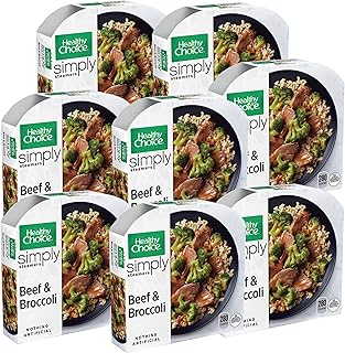 Healthy Choice Simply Steamers Frozen Beef & Broccoli - Nothing Artificial - Ready Set Gourmet Donate a Meal Program - 8 Pack (10oz Each)