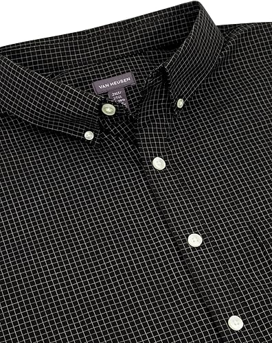 Miniatura 2 de Van Heusen - Camisa sin arrugas de manga corta con botones para hombre grande y alto