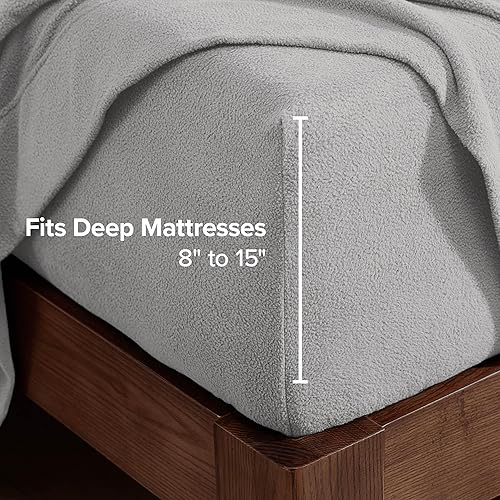 Miniatura 5 de Bare Home Juego de sábanas de forro polar súper suave, tamaño King, forro polar extra afelpado, sábanas de cama sin pelusas, calidez acogedora para