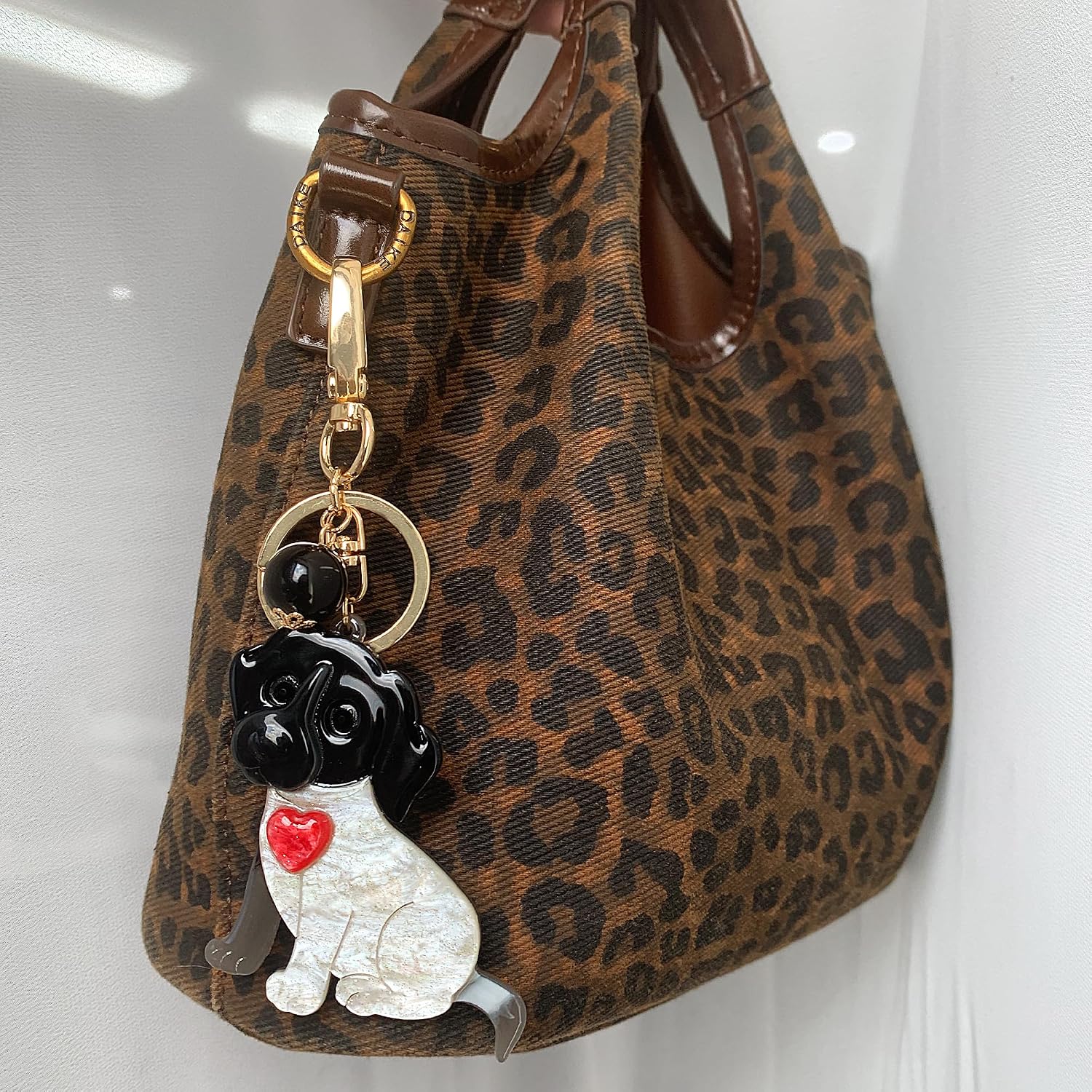 Cute Animal Keychain for Women, Cartoon Cat Dog Fish Bag Charm, Colorful Acrylic Key Ring for Purse Backpack Gift image 5