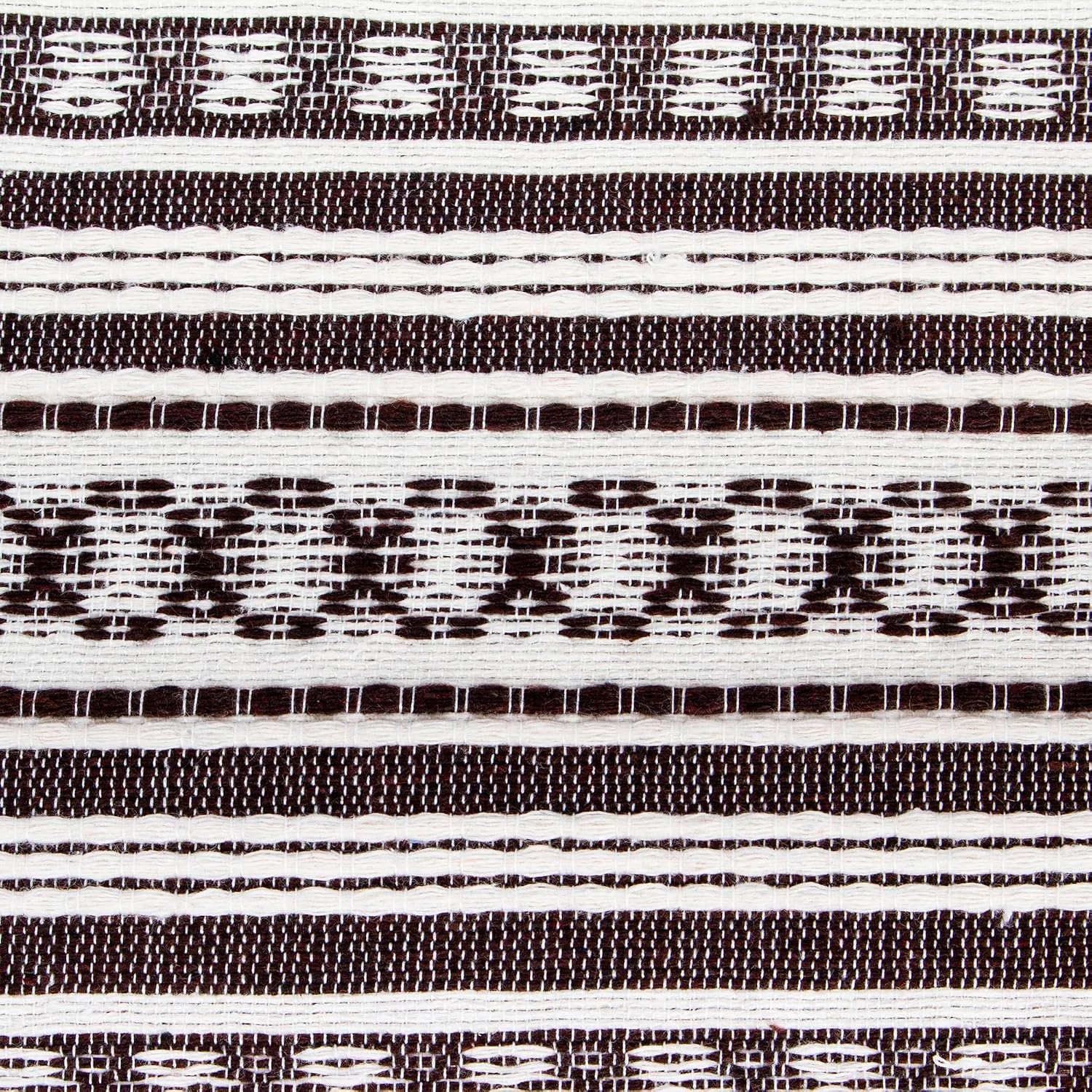 NOVICA Handmade Cotton Tortilla Holder Artisan Brown Striped Mexico Tableware Serveware 'Oaxacan Coffee'