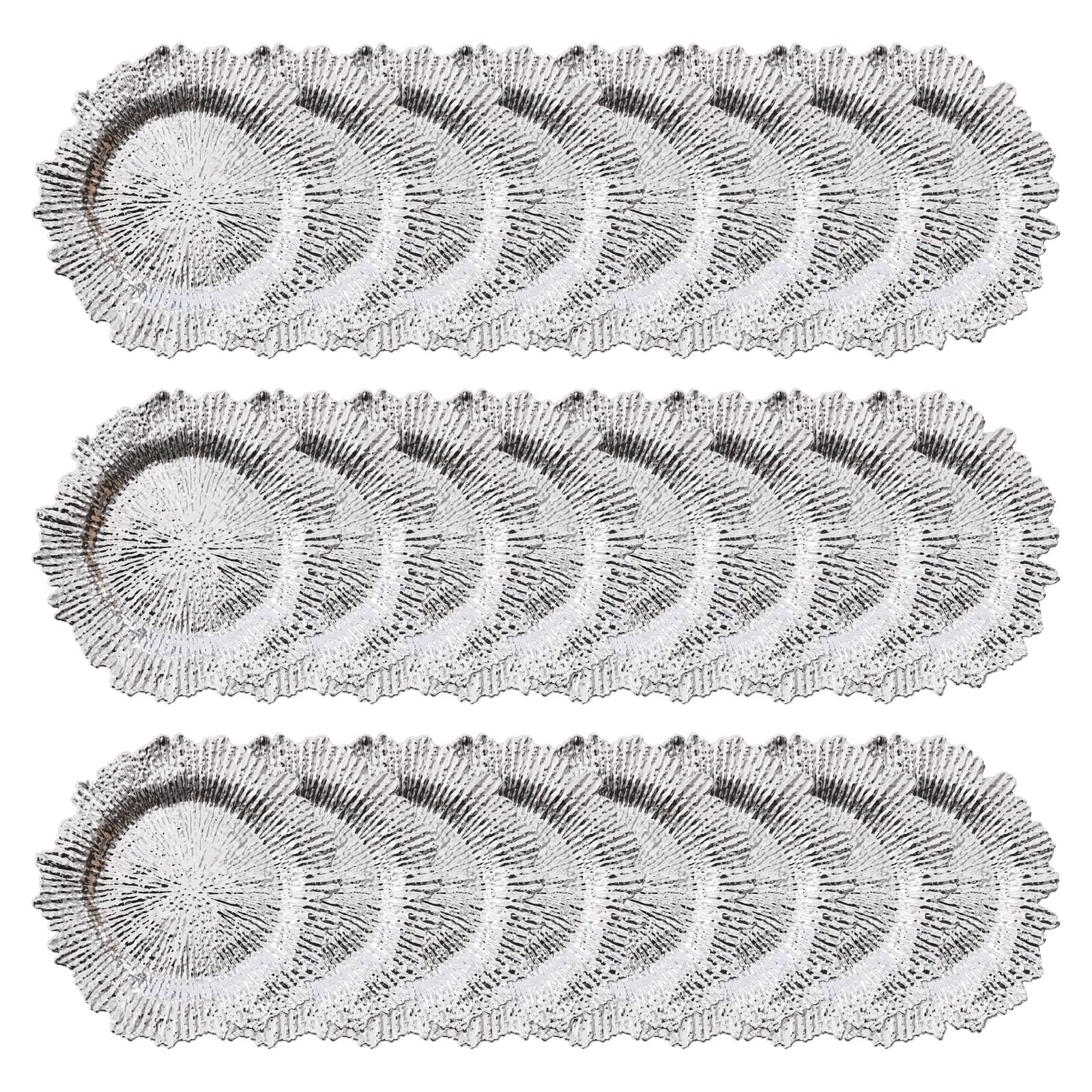 GUDBYWXB 24pcs Charger Plates, 13 Inch Disposable Dinner Plates, Round Plastic Table Setting Decor, Underplates for Dinner, Bulk Disposable Charger