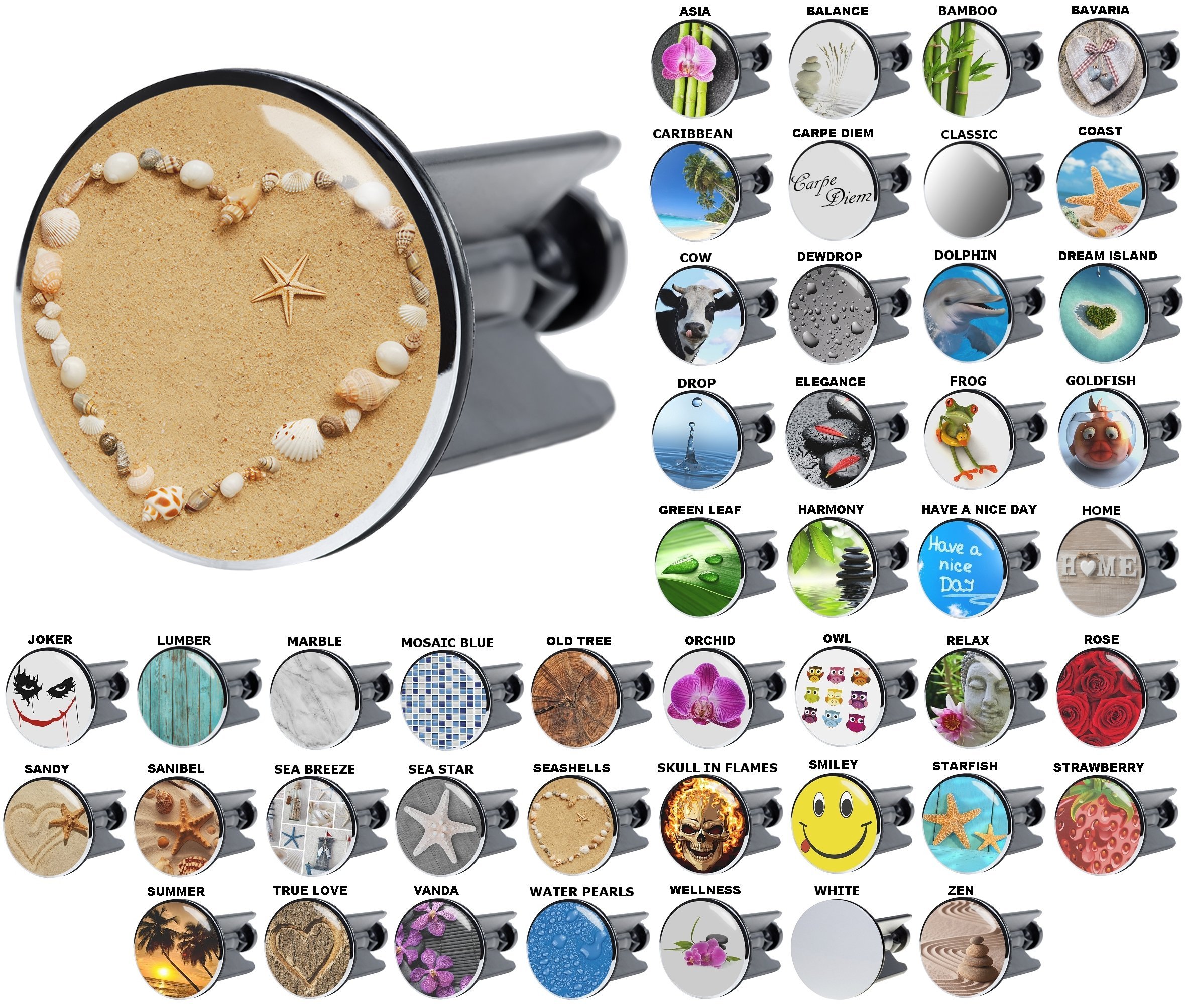 Sanilo Wash Basin Plug, Wide Choice of Beautiful Sink Plugs, Easy to Insert into the Wash Basin (Seashells)