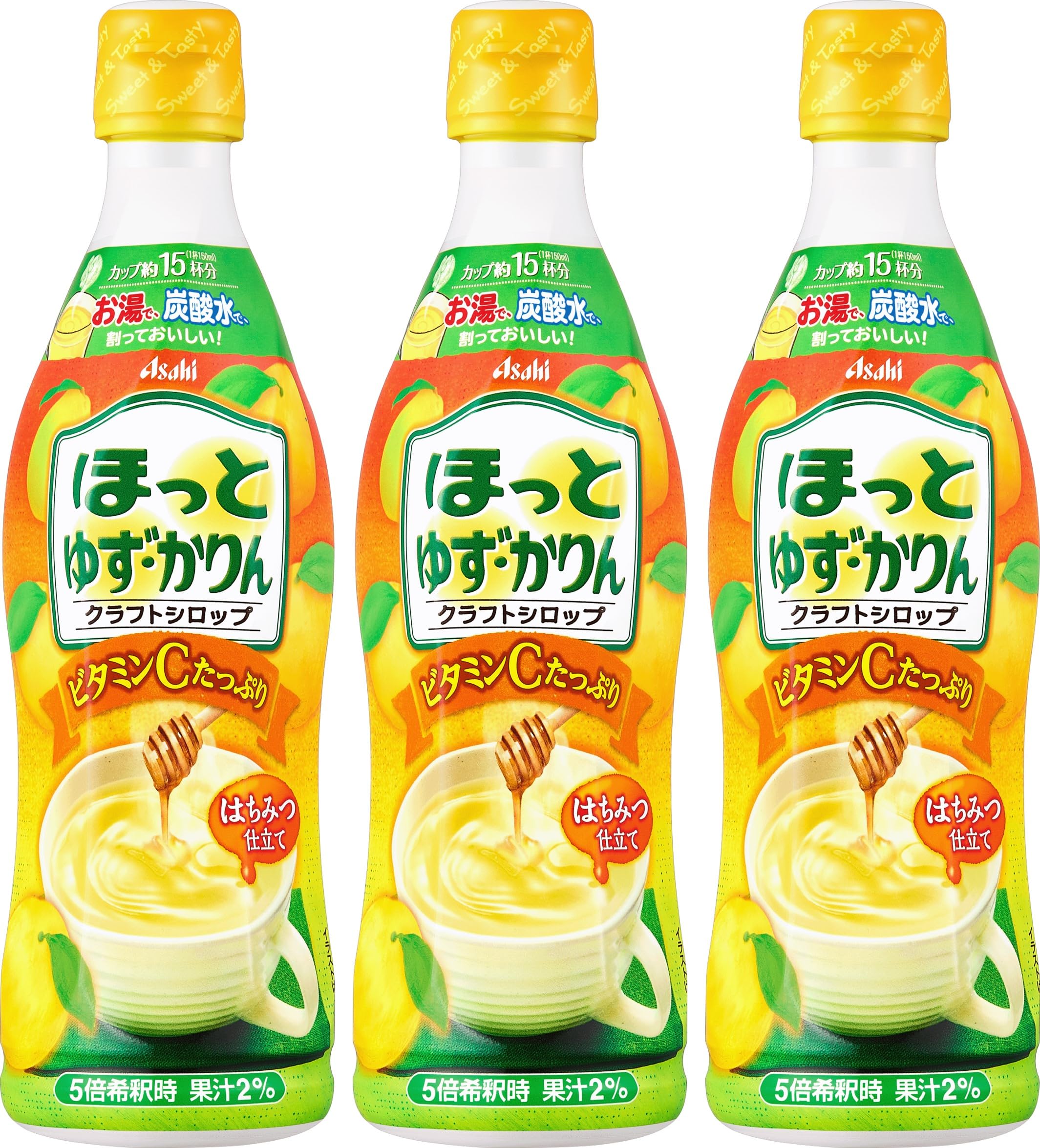 クラフトシロップ ほっとゆず・かりん 470ml×3本[希釈用][アサヒ飲料]