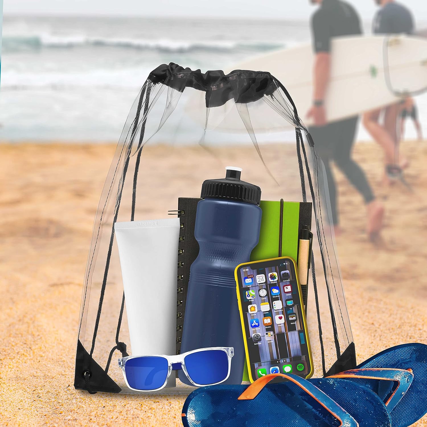 DISCOUNT PROMOS Plastic Drawstring Backpacks