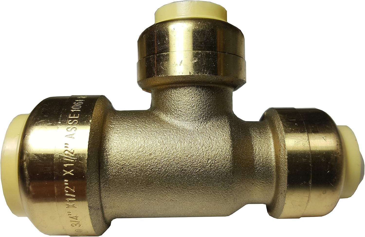 1 Piece XFITTING 3/4" X 1/2" X 1/2" Push Fit Tee, Brass