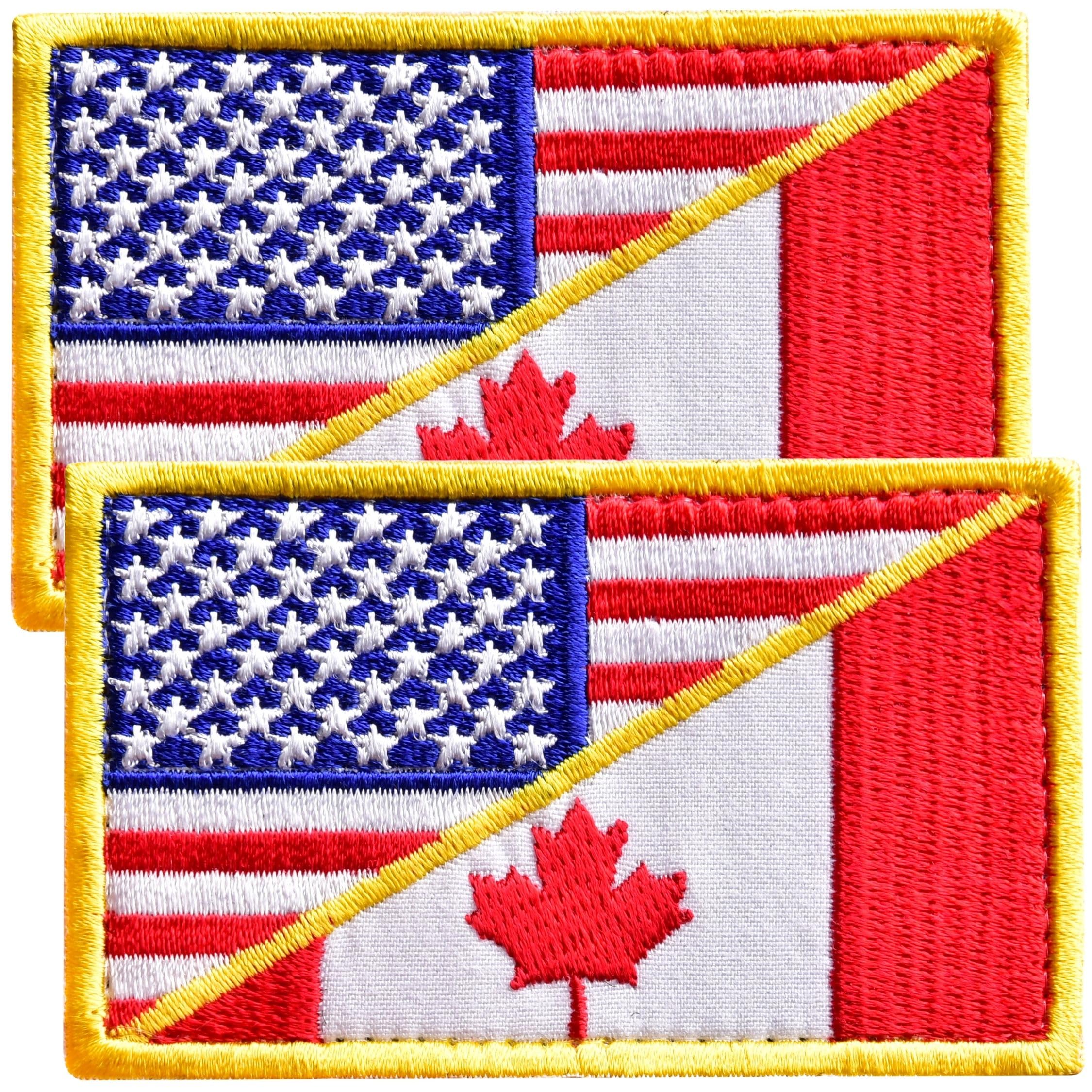 Anley Tactical Kanada Flagge Aufnäher (2er Pack) – 5,2x8 Cm, Bestickt, Mit Klettrückseite