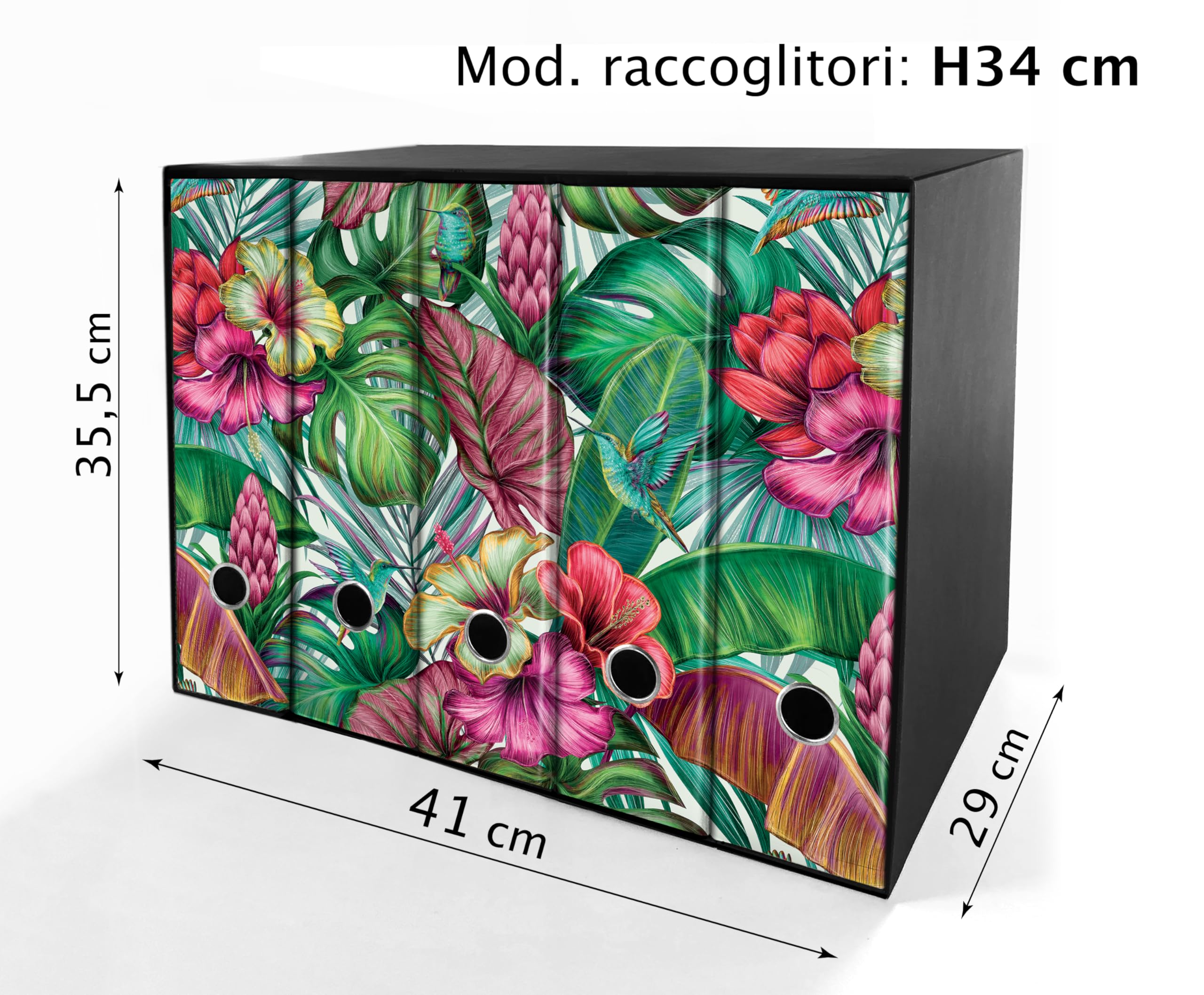 Set da 5 raccoglitori ad anelli - PRIMAVERA (H34 cm con 4 anelli)