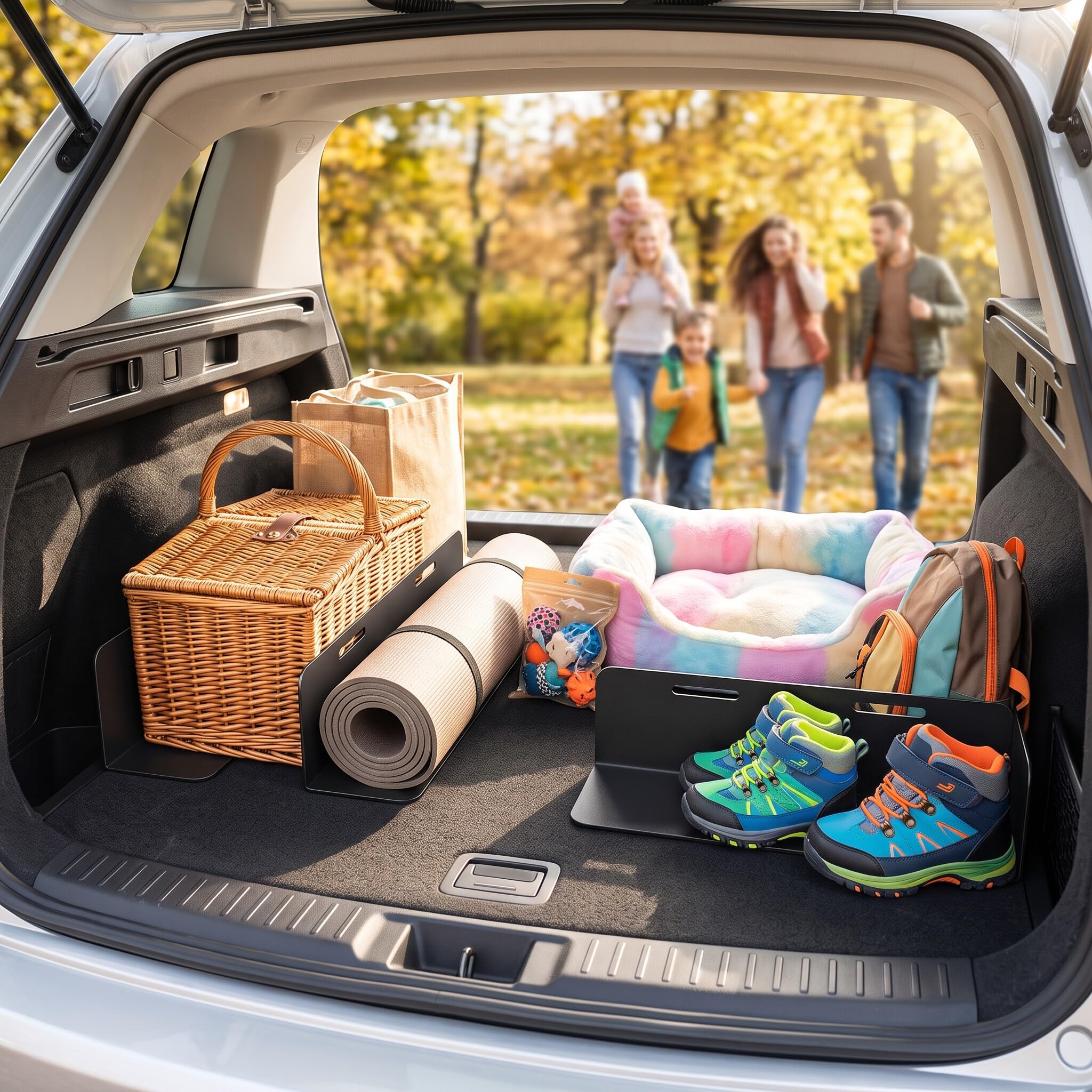 VOBOR 3 Pezzi Organizzatore Bagagliaio Auto, 19 cm Antiscivolo per Bagagliaio Dell'auto, per berline, SUV e camper, per Organizzare e Fissare in Modo Sicuro