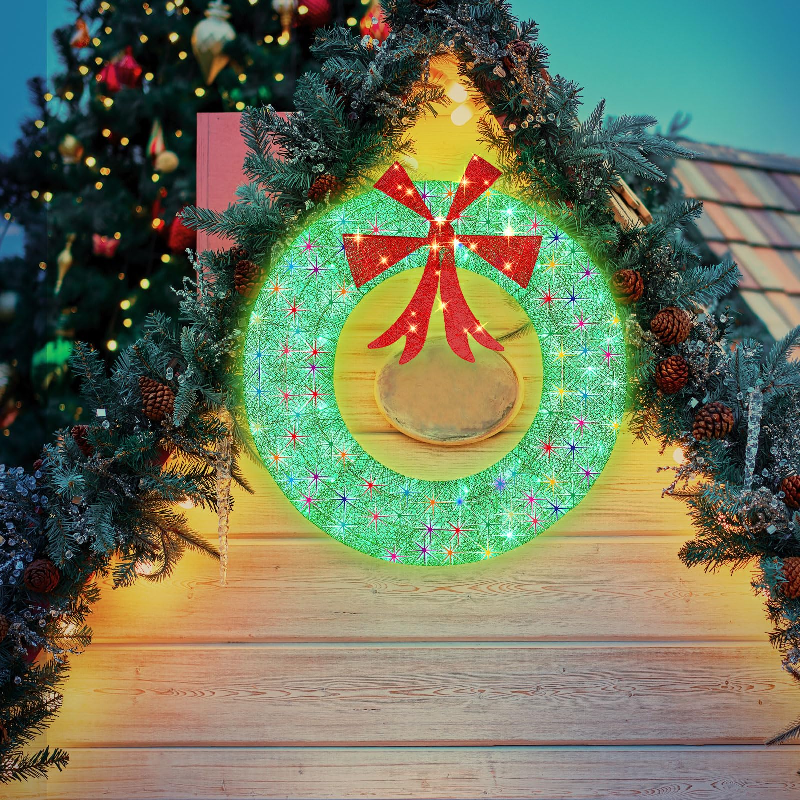 Amazon.co.jp: Aurelema 48インチ LED クリスマスリースデコレーション