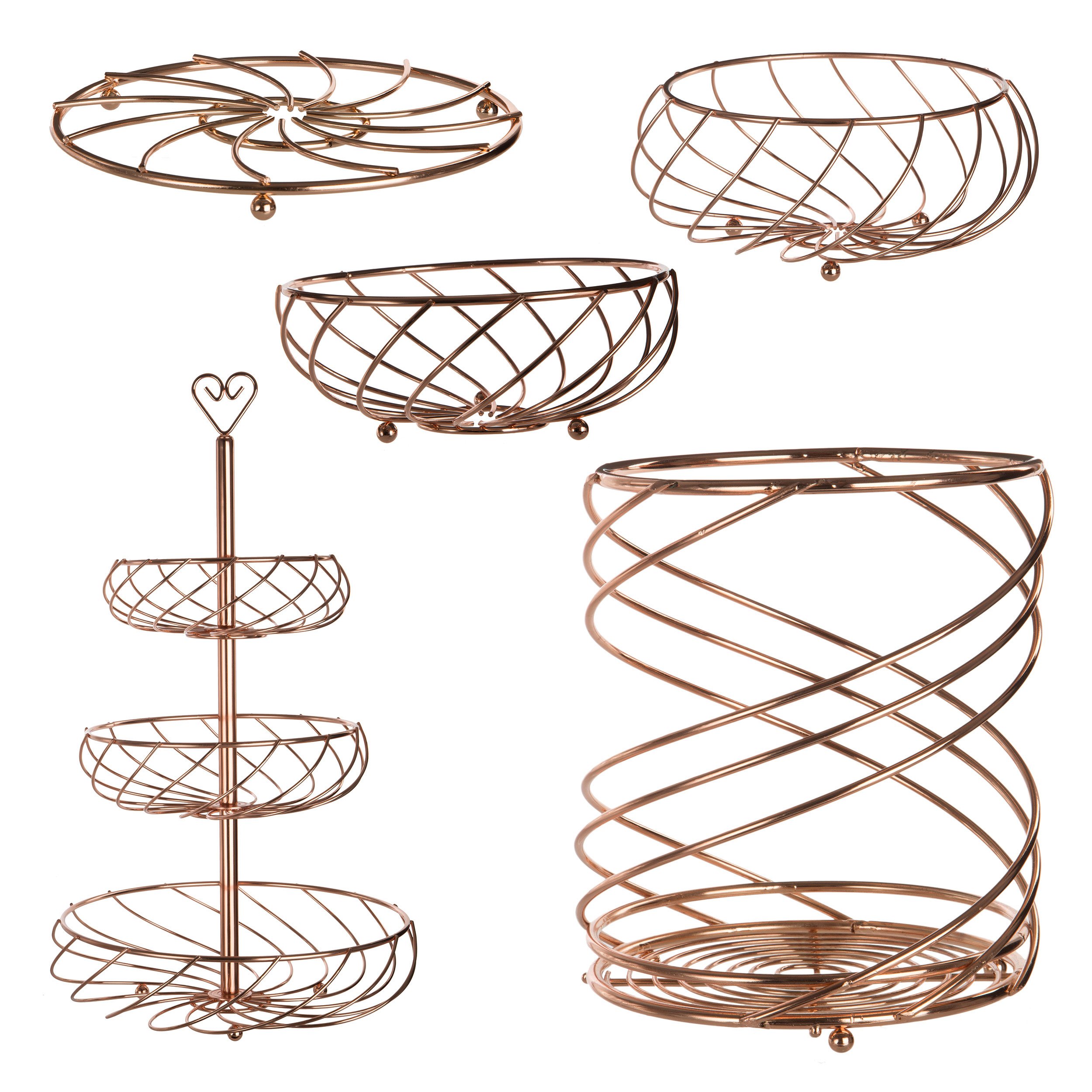 Amaca Per Frutta Premier Housewares - Legno E Metallo Cromato, Design Compatto 18x34x22 Cm - Foto 2