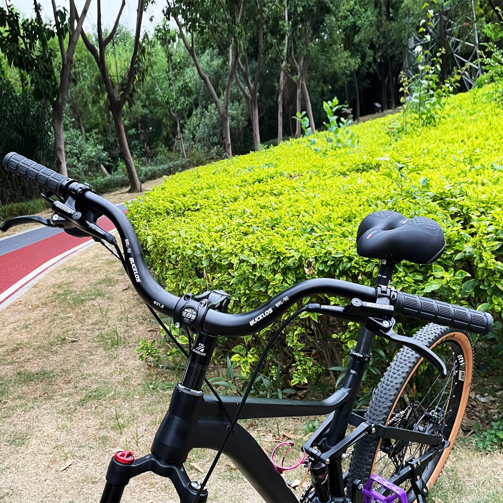 BUCKLOS Guidon de vélo de montagne 31,8 mm – 30/50/90 mm en alliage d'aluminium – Guidon de vélo extra long 720/780 mm pour vélo électrique pliable course de descente.