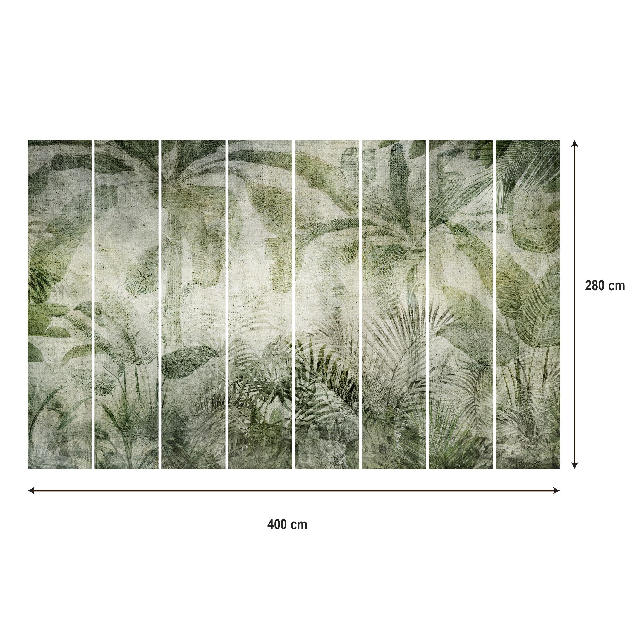 Carta da Parati 500x350 cm - Carta da Parati Camera da Letto Natura - Panelli da Parete Moderne - Panelli Murali di Alta Qualità Facili da installare - Verde