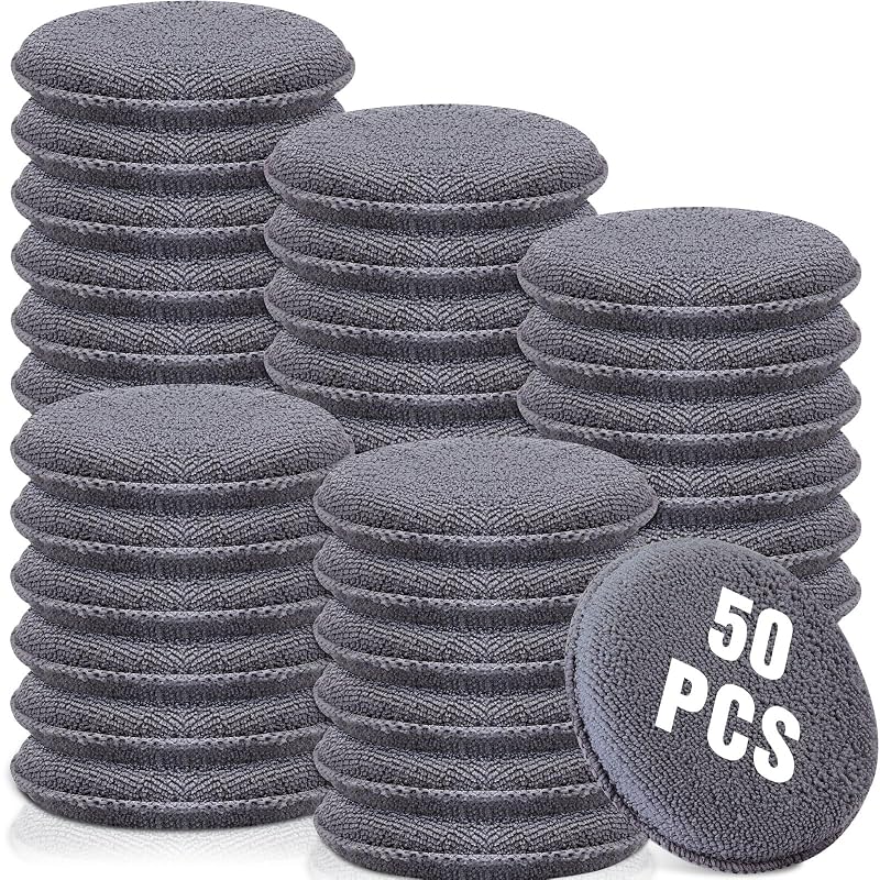50 Aplicadores de Cera de Microfibra Tanlade 12,7 cm Cinza