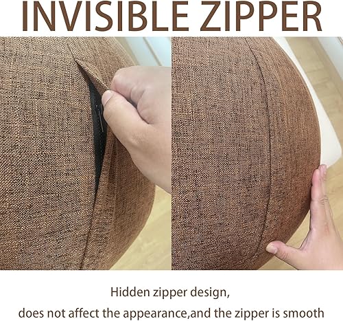 Miniatura 3 de Cubierta de bola sentada, adaptador de clavija de tapón de aire, 25.6 pulgadas y 29.5 in, bola de parto, cubierta de bola de ejercicio para bola de