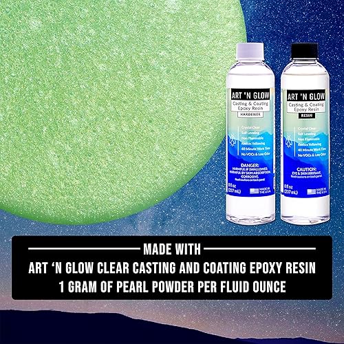 Miniatura 2 de Art 'N Glow Polvo de pigmento de perla de mica (verde manzana) - (0.88 onzas0.88 oz) - más de 10 colores disponibles