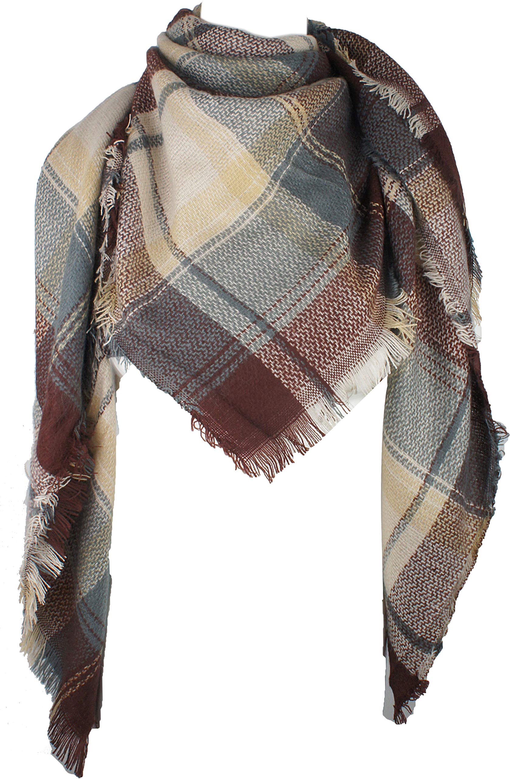 VIVIAN & VINCENT Soft Classic Luxurious Blanket Tartan Square Scarf Wrap Hijab