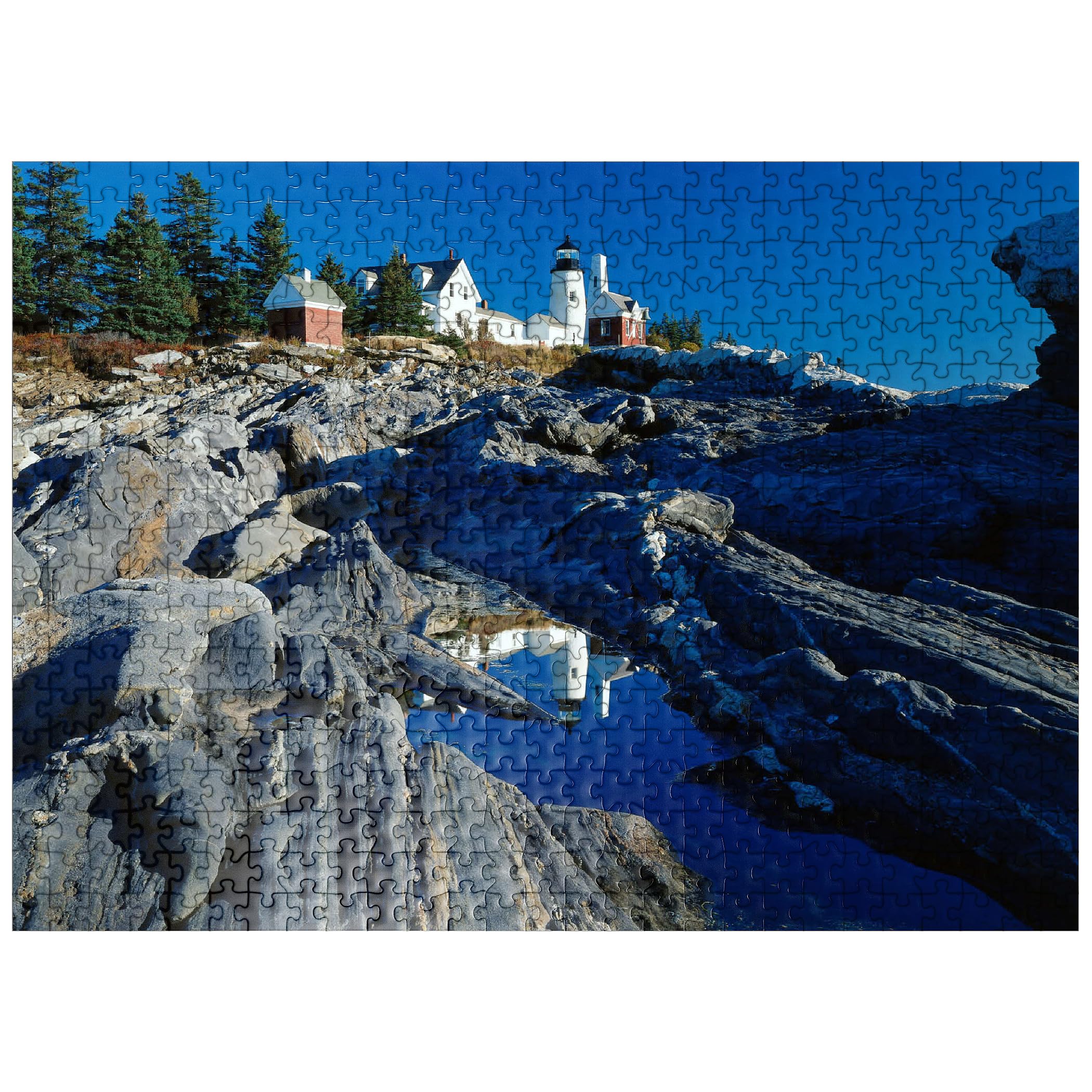 MyPuzzle Lighthouse at Pemaquid Point, Maine, USA - Premium 500 Piece Jigsaw Puzzle for Adults