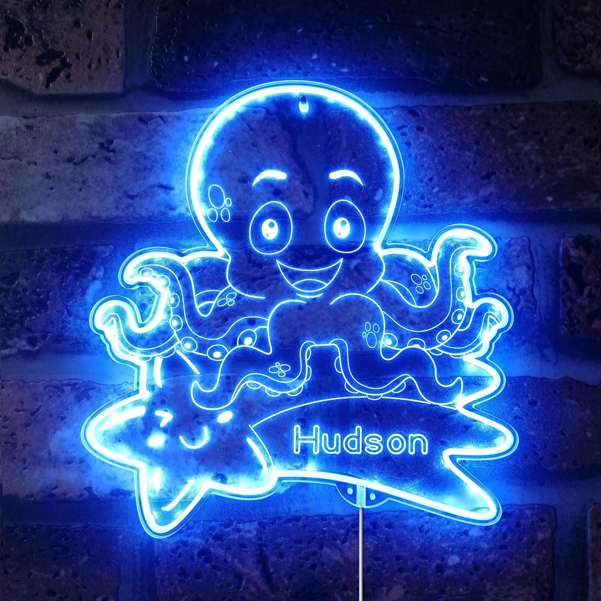 ADVPRO Name Personalized Octopus RGB Dynamic Glam LED Sign - Cut-to-Edge Shape - Smart 3D Wall Decoration - Multicolor Dynamic Lighting - st06s66-fnd-p0021-tm