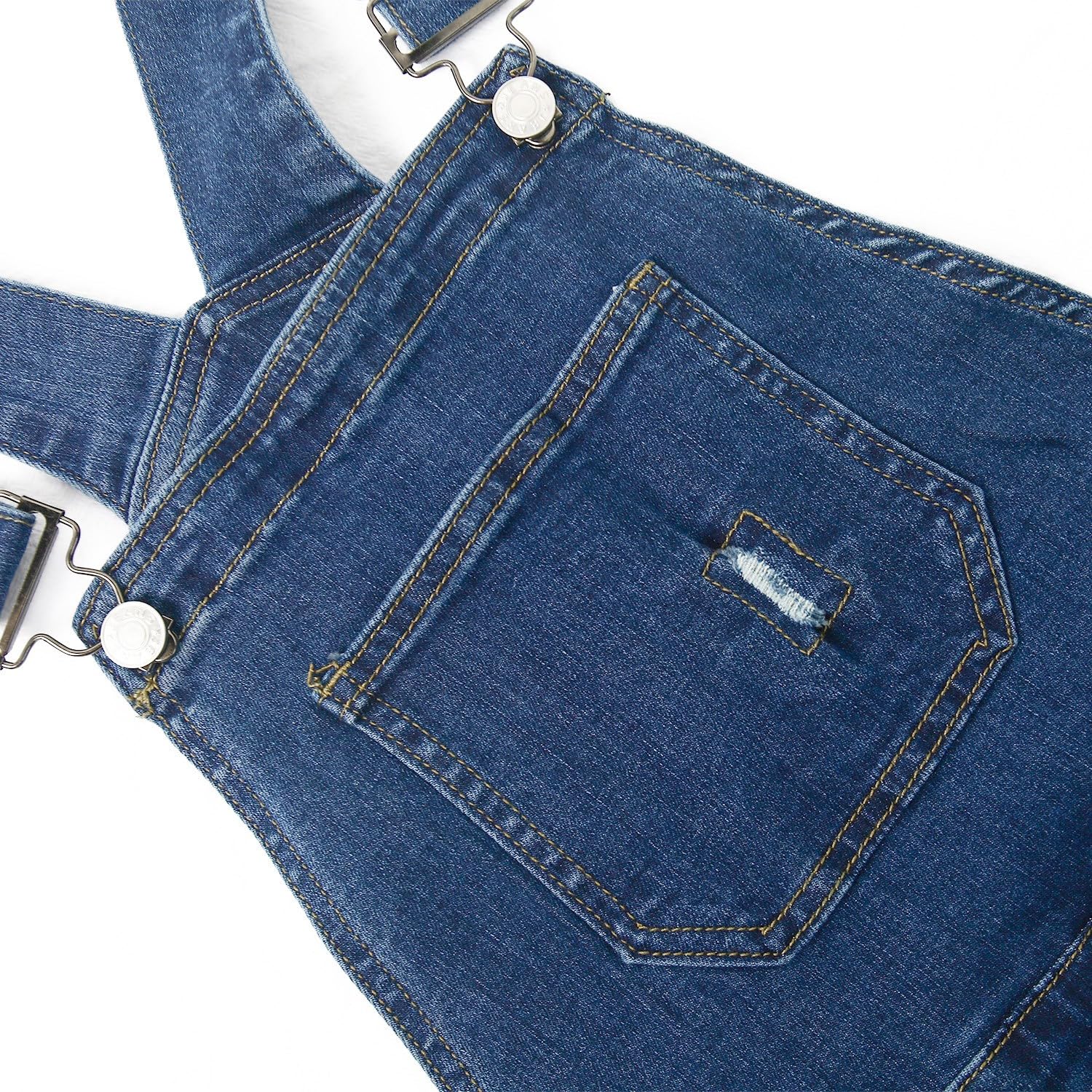 KIDSCOOL Jungen Denim-Latzhose Ripped verstellbare Träger elastischer Bund