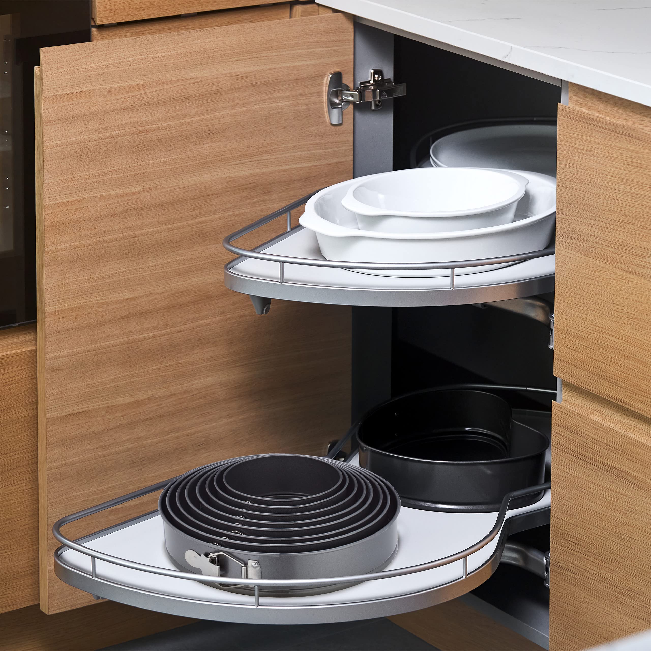Relaxdays Set 8 Teglie Rotonde per Dolci, Ø 14/16/18/20/22/24/26/28 cm Acciaio Inox Rivestimento Antiaderente, Antracite
