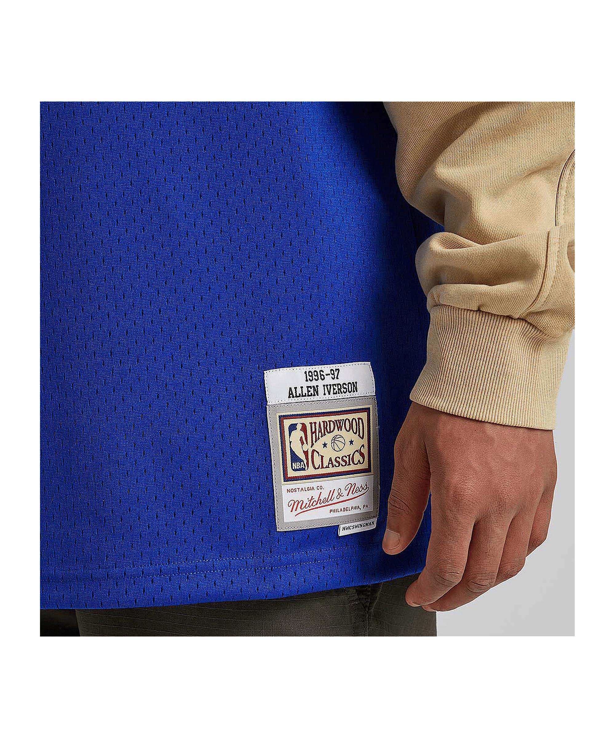Mitchell & Ness NBA Swingman Maglietta, Blu Reale, M Unisex-Adulto