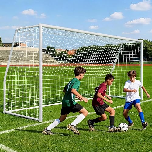 Miniatura 15 de MOPHOTO Soccer Goal, 6X4/8x6/10x6.5/12x6/16x7/18.5x6.5/21x7/24x8ft Soccer Goals for Backyard, Full Size Soccer Goal for Teens & Adults Training