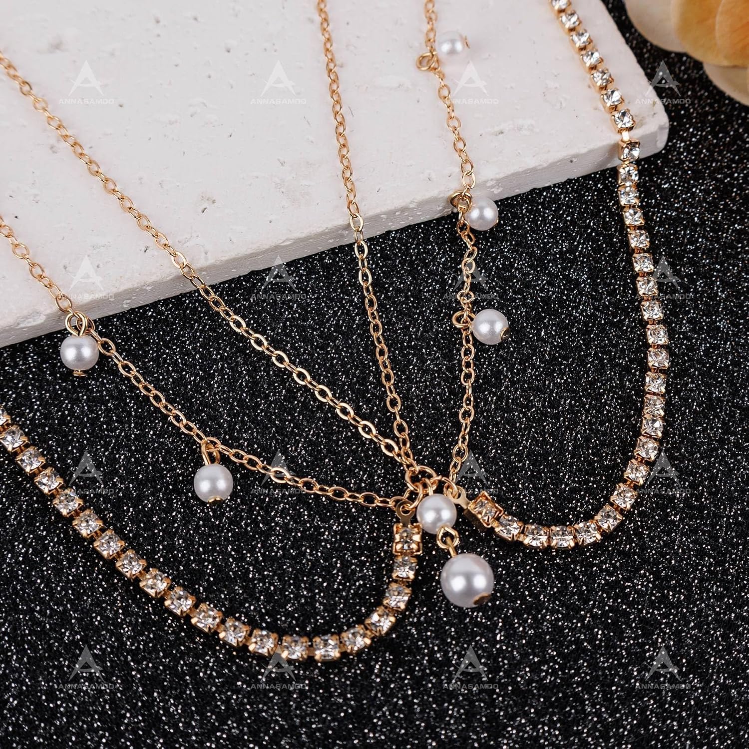 4 Pack Sequin Head Chain Rhinestone Head Piece for Women | Metal Sparkling Rhinestones Silver Gold Headpiece Adjustable Lobster Clasp for Weddings Proms Parties Festivals Photoshoots