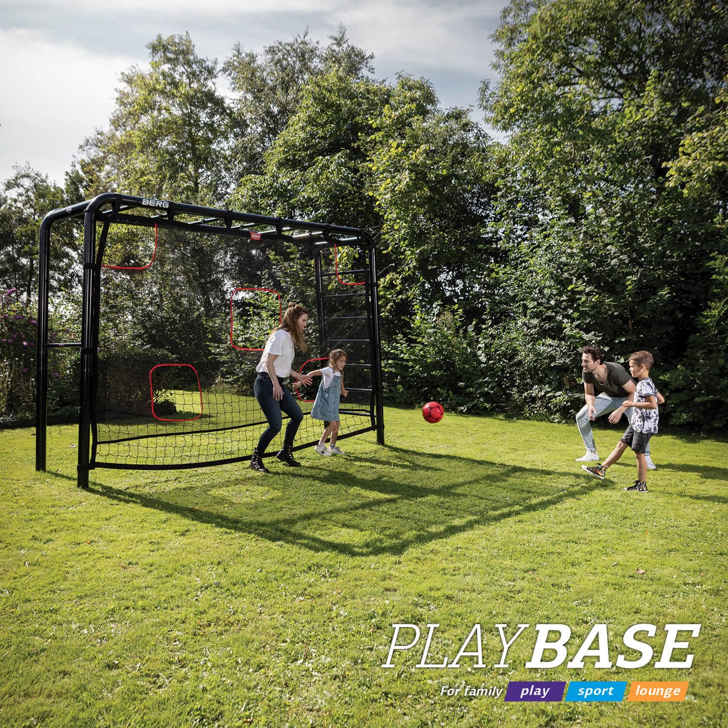 BERG PlayBase Fußballzielnetz L für PlayBase Large Schwarz/Rot