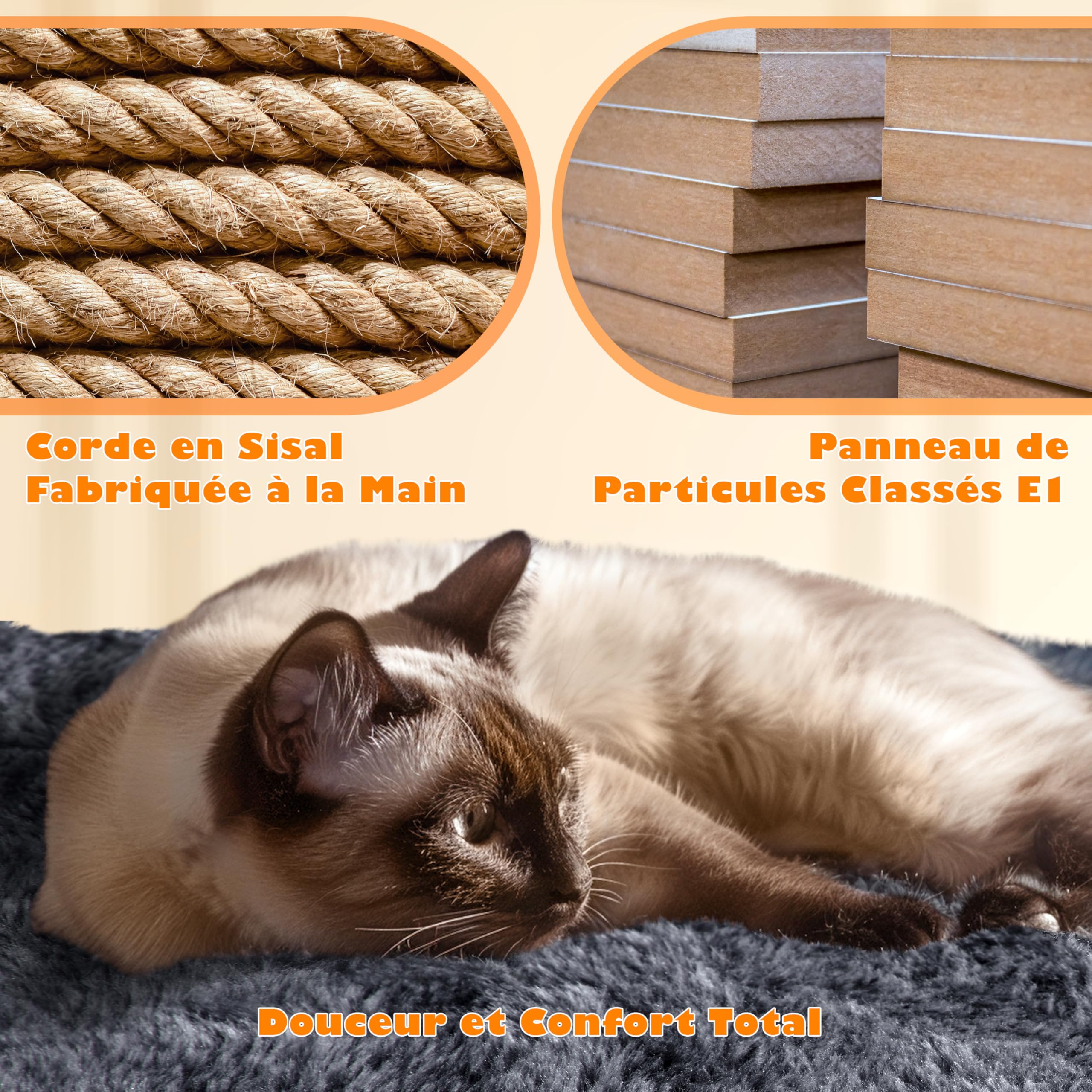 Yaheetech Arbre à Chat 158 cm, Tour de Jeux pour Chat, avec 5 Poteaux à Griffer/2 Niches/2 Plate-Formes/1 Hamac Gris Foncé