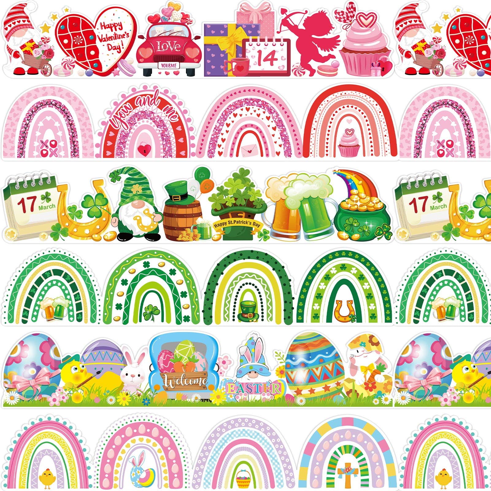 Snapklik.com : 72 Pieces Bulletin Board Borders Valentines Day St ...